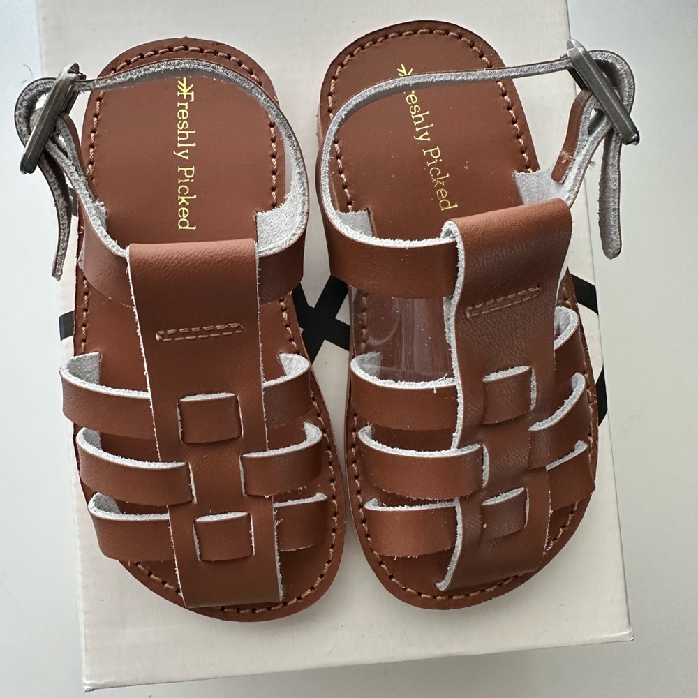 Freshly Picked Toddlers Bixby Cognac Sandals NWT